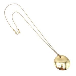 Vintage! Tiffany & Co Peretti 18k Yellow Gold 24mm Disc Pendant Necklace